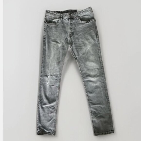 Denim Co. Men’s Gray Button Fly Straight Leg Slim Fit Jeans Size 32/34 - Picture 1 of 9